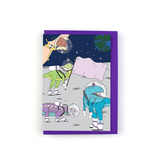 Space Dinosaur Greeting Card