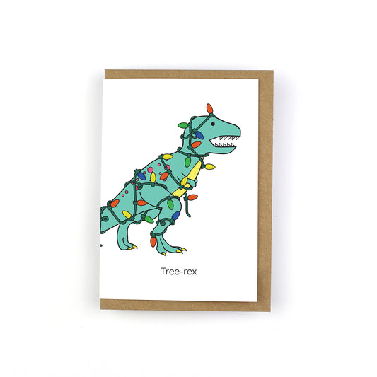 Tree-Rex Dinosaurs Christmas Greeting Card