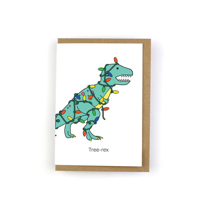 Tree-Rex Dinosaurs Christmas Greeting Card