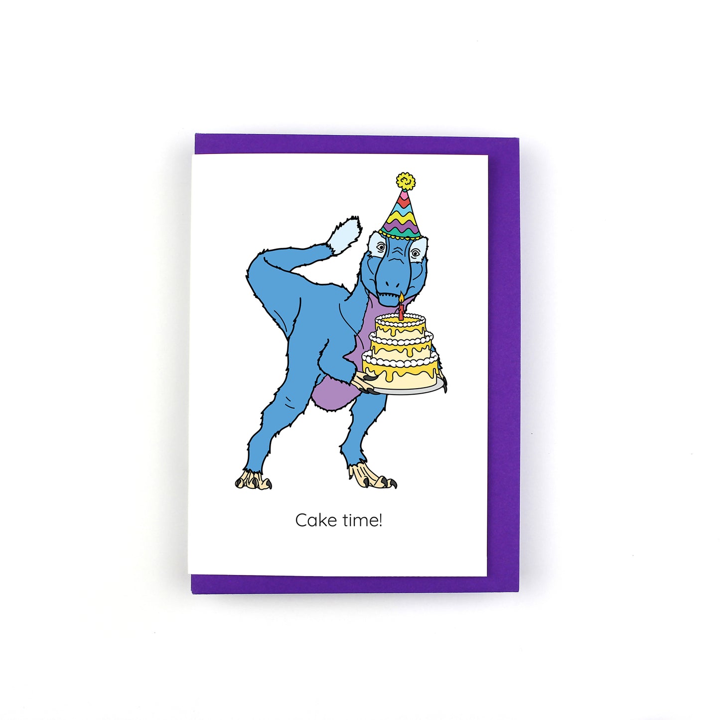 Cake Time Dinosaur Greeting Card