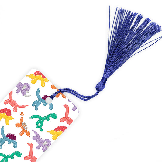 Balloon Animal Dinosaur Bookmark With bright blue Tassel