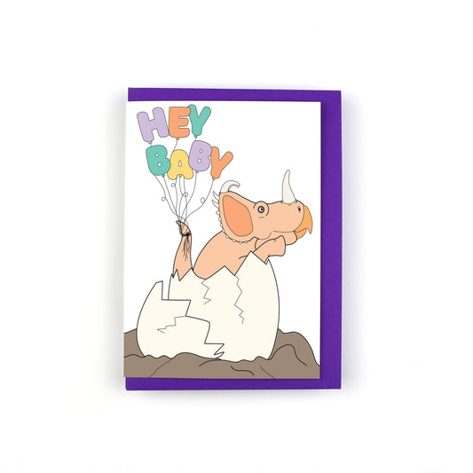 Hey Baby Dinosaur Greeting Card
