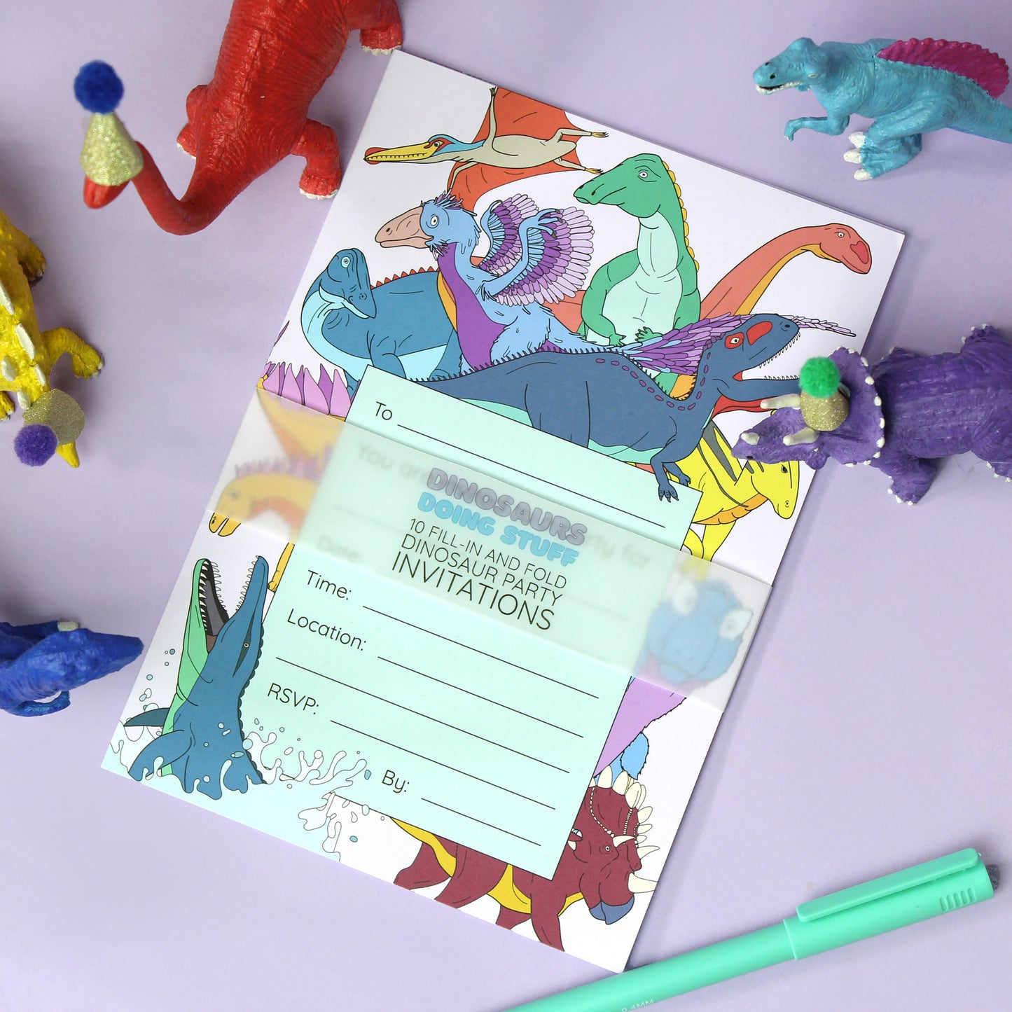 Dinosaur Invitation 10 pack