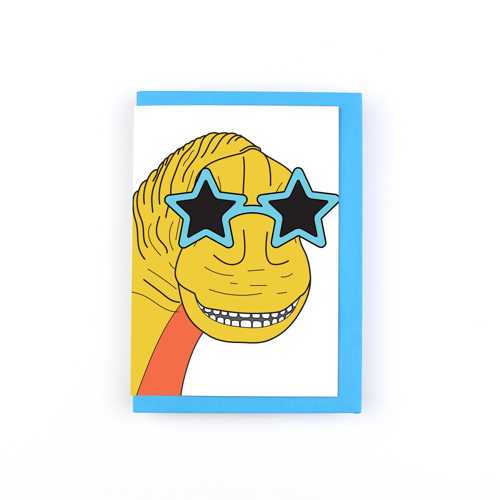 Glasses (Star) Dinosaur Greeting Card