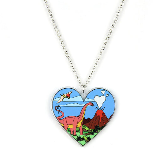 Heart Dinosaur Necklace