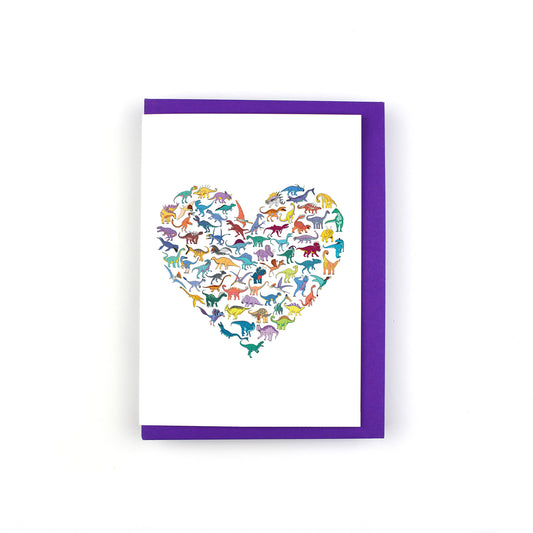 Heart Dinosaur Greeting Card