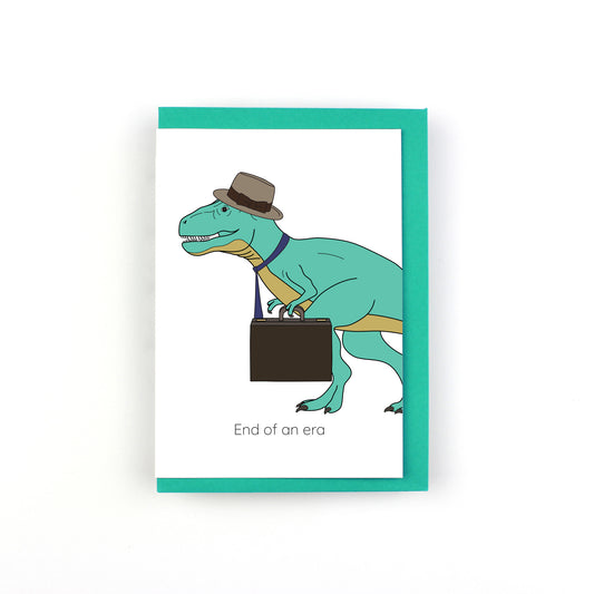 End of an Era Dinosaur Greeting Card