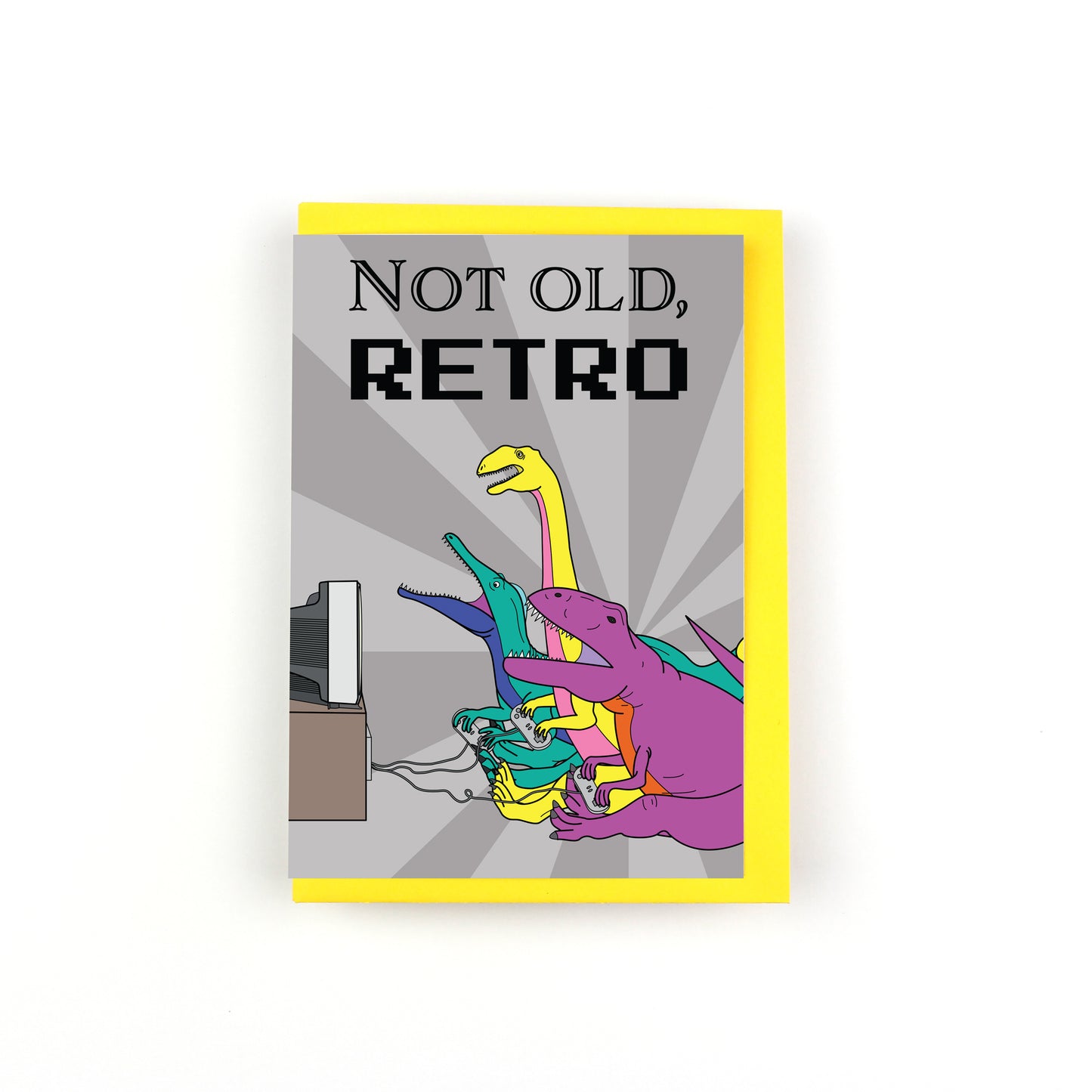 Not Old, Retro Dinosaur Greeting Card