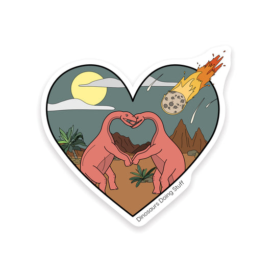 Heart Dinosaur Vinyl Sticker - Asteroid