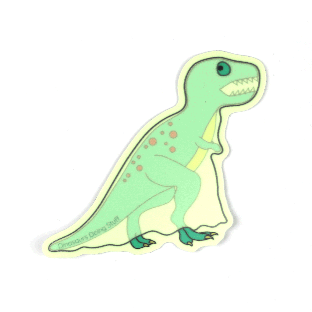 Glow in the dark Ghost Dinosaur Vinyl Sticker