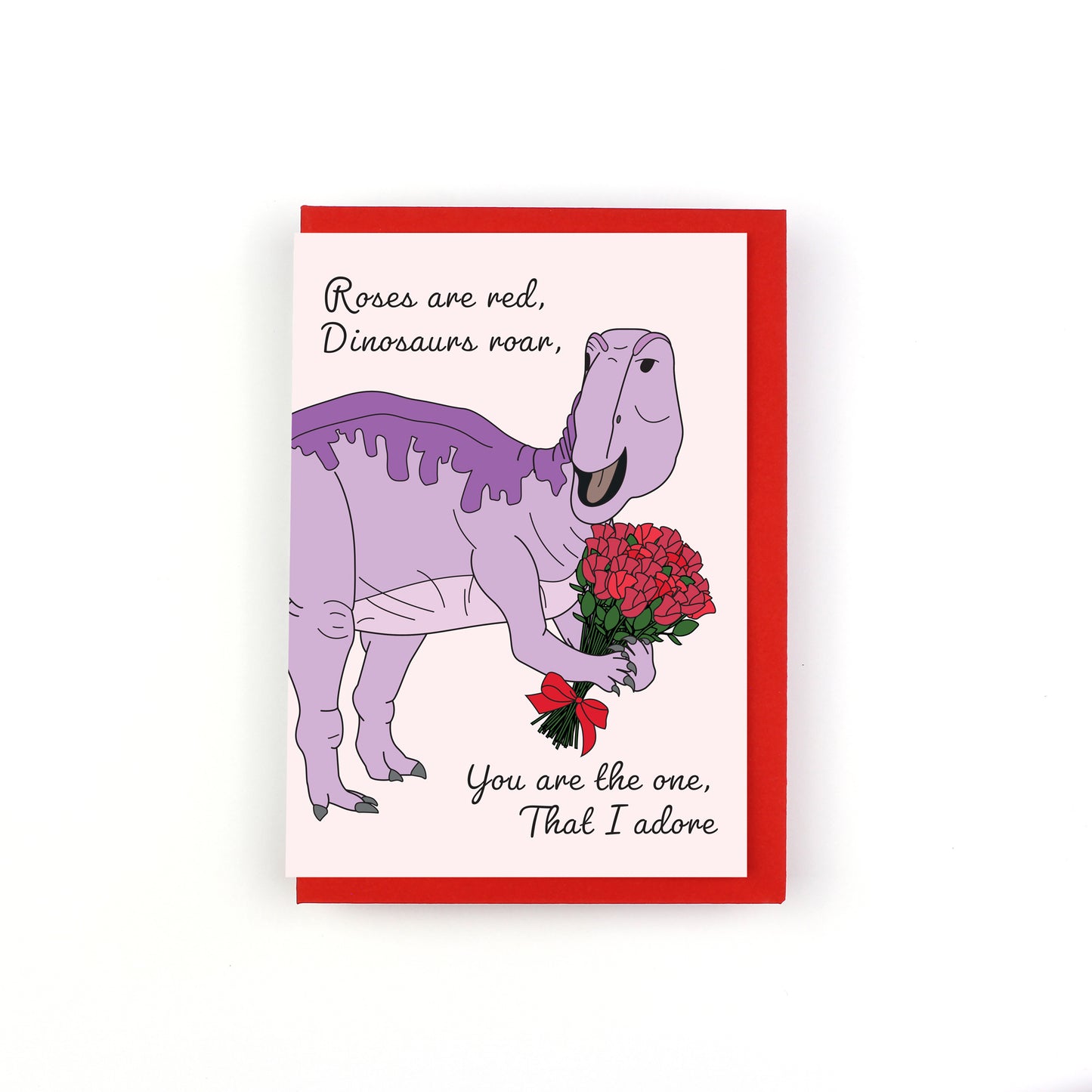 Roses Are Red Dinosaurs Valentine's Day Greeting Card