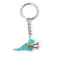 grabby arms t-rex dinosaur keyring on a white background