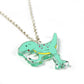 zombie t-rex dinosaur necklace on an angle