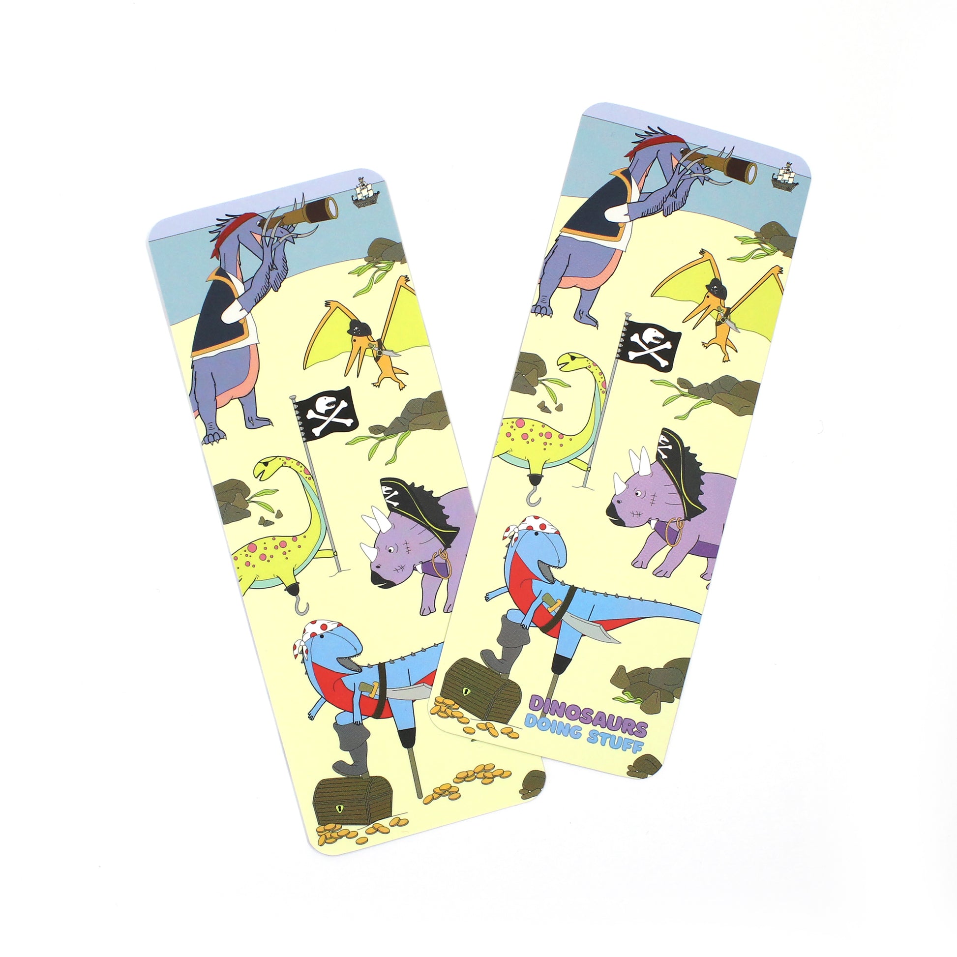 front and back of pirate bookmark