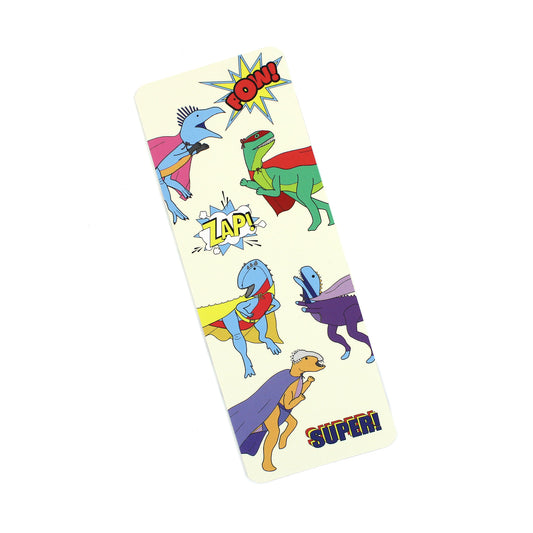 superhero dinosaur bookmark without tassel