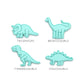 image of 4 dinosaurs, one of each type available with the name of the dinosaur below it