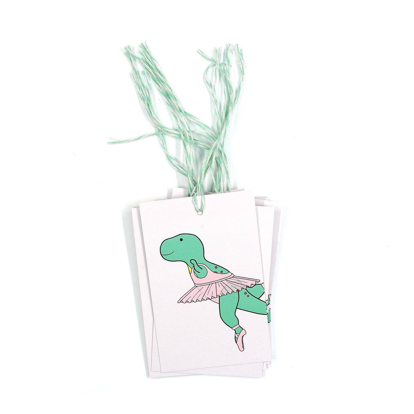 stack of ballet dinosaur gift tags