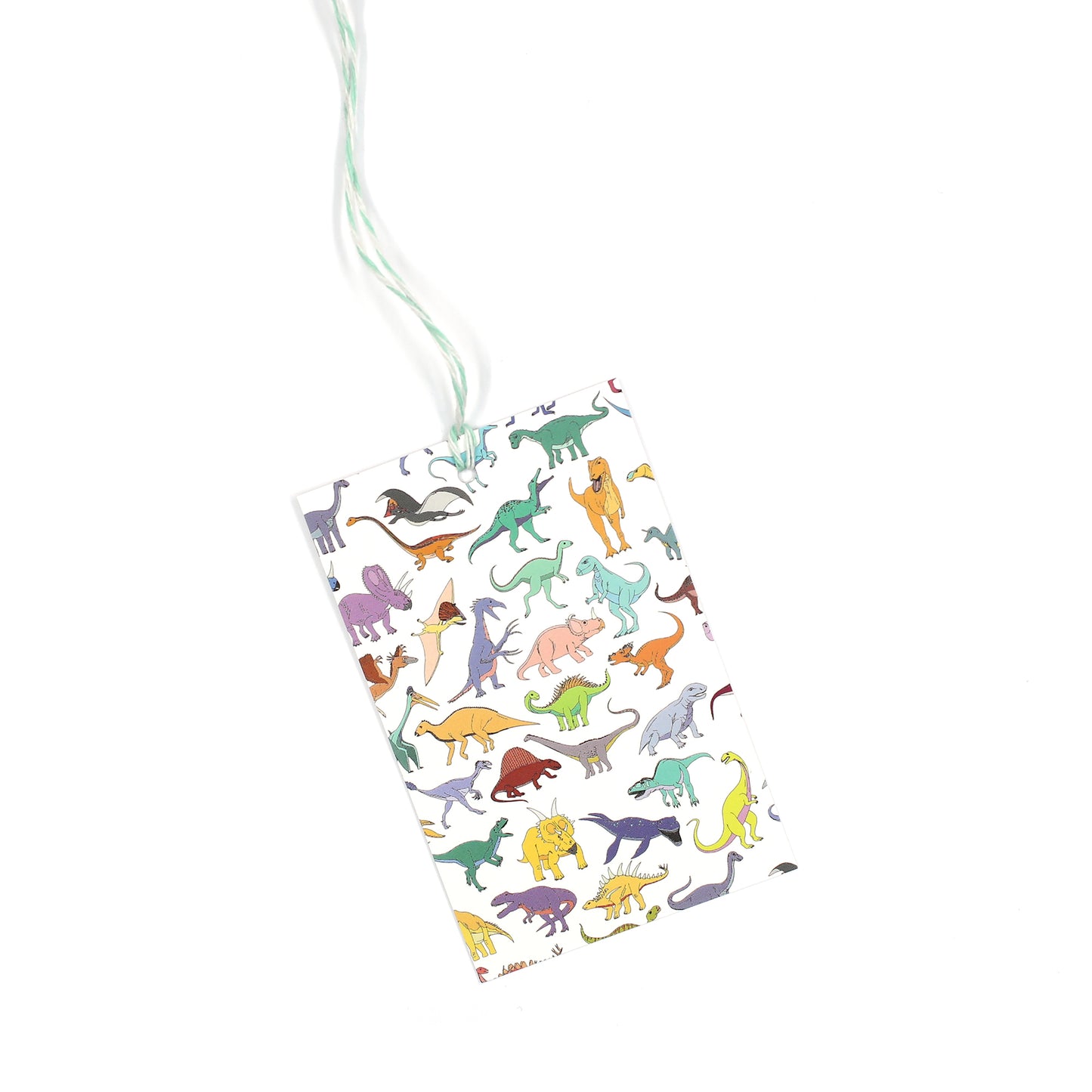 scattered  winter dinosaur gift tag