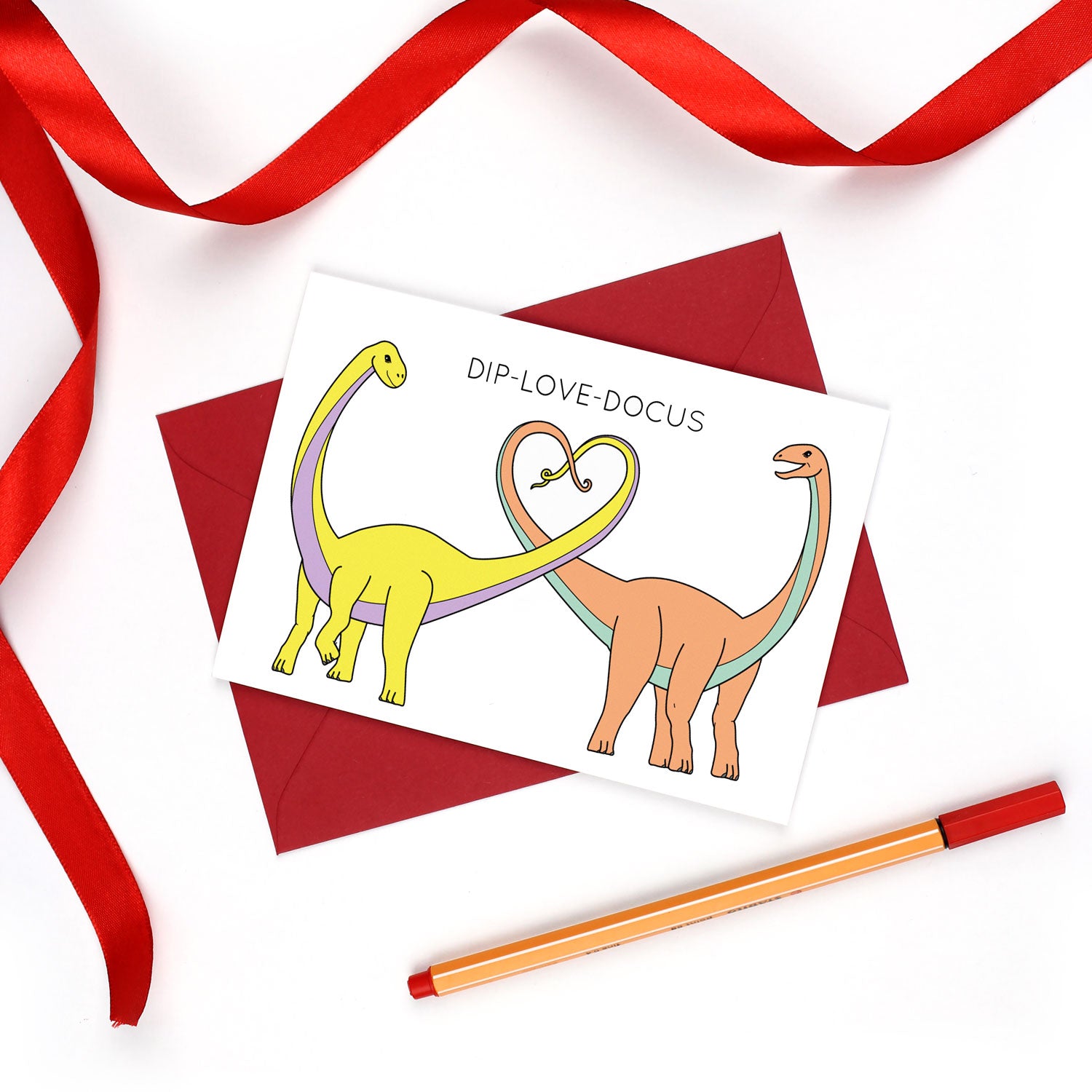 Dip-love-docus Dinosaur Valentine's Day Greeting Card