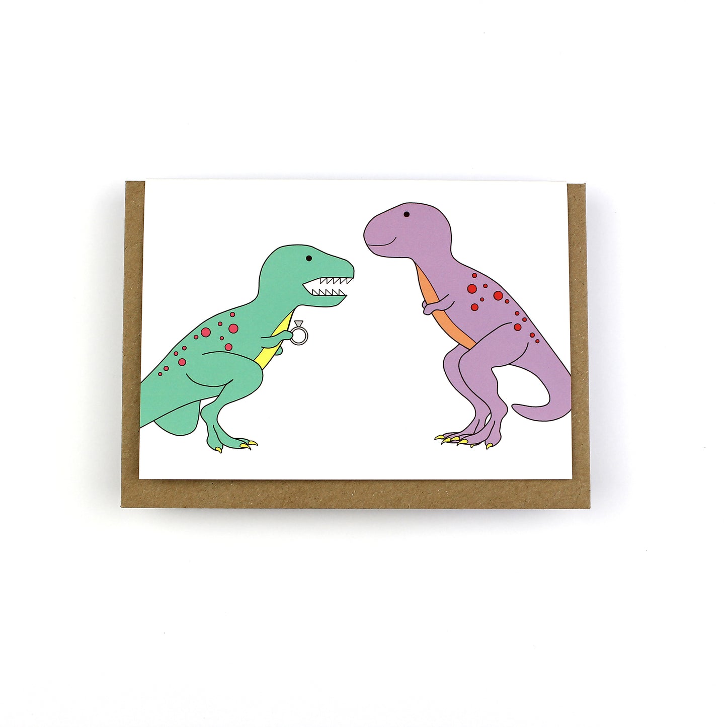 T-Rex Engagement Dinosaur Greeting Card