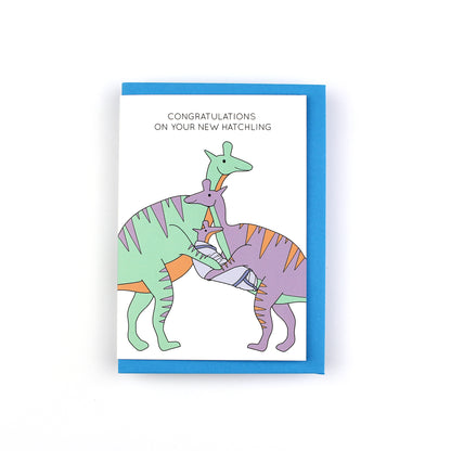 Congratulations on Your New Hatchling Greeting Card with blue envelope