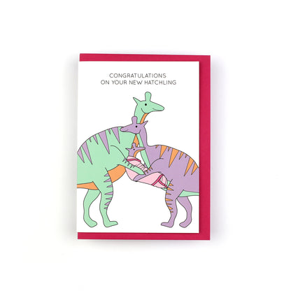 Congratulations on Your New Hatchling Greeting Card with pink envelope