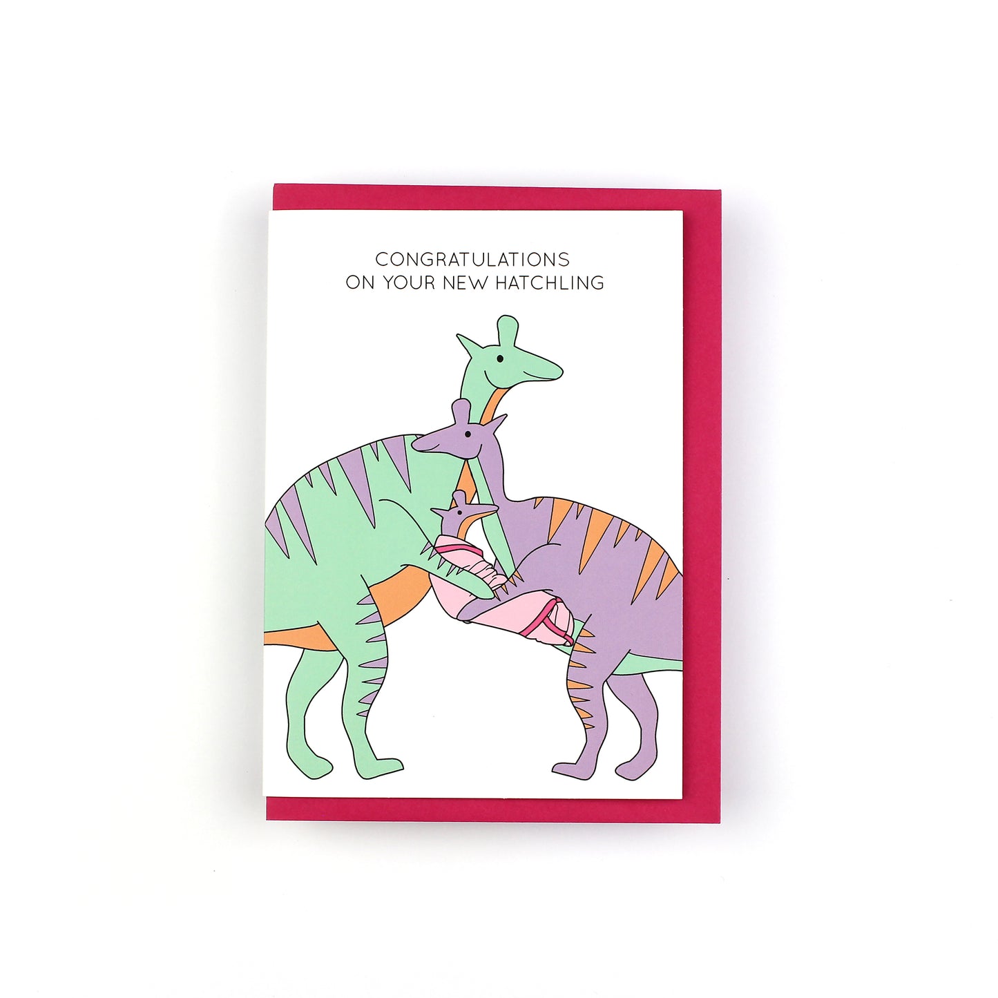 Congratulations on Your New Hatchling Greeting Card with pink envelope