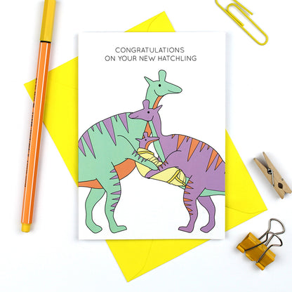 Congratulations on Your New Hatchling Greeting Card with yellow envelope