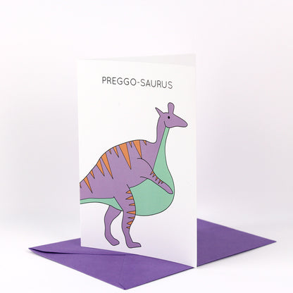 Preggo-saurus Dinosaur Greeting Card