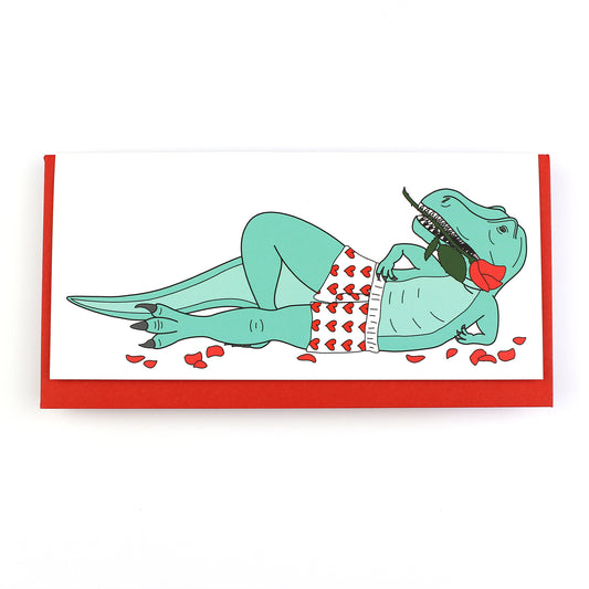 Sexy T-Rex Dinosaur Valentine's Day Greeting Card