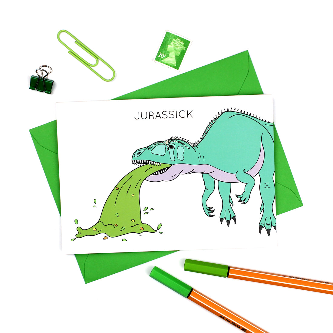 Jurassick Dinosaur Greeting Card