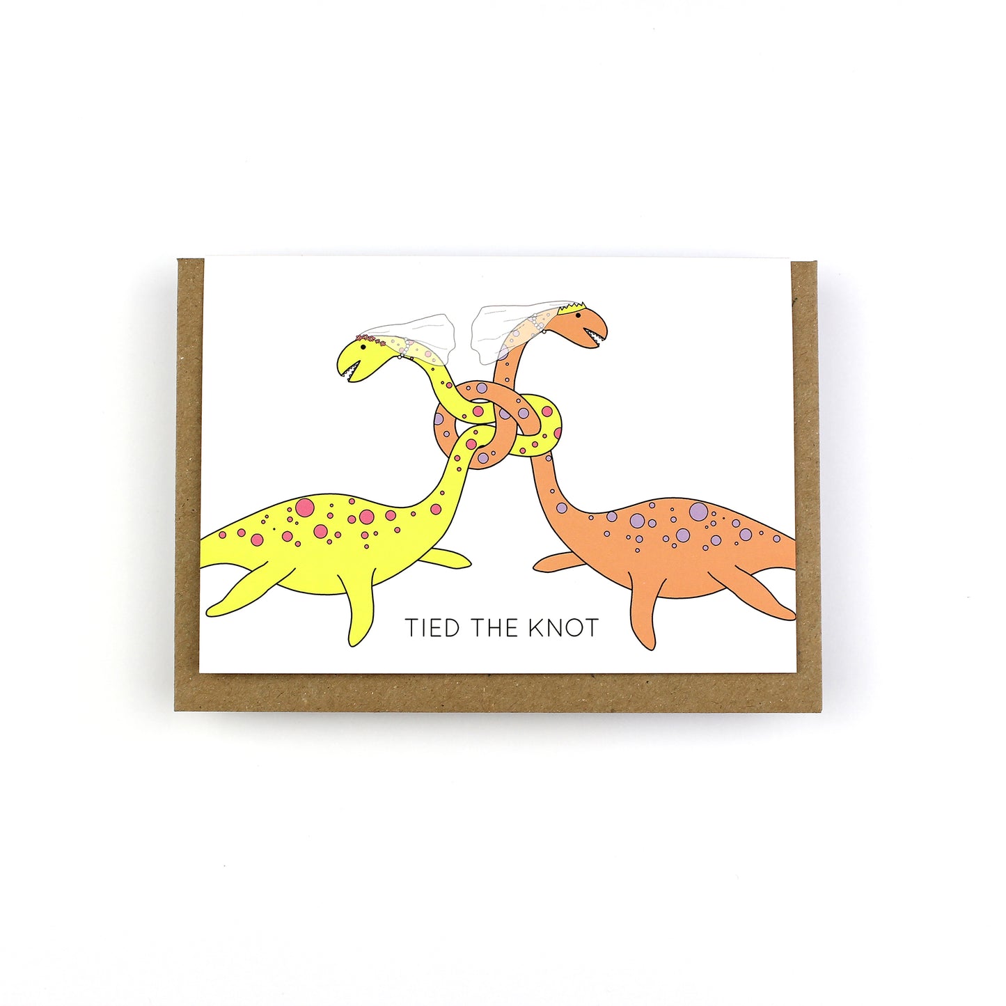 Tied The Knot Dinosaur Wedding Greeting Card - Same Sex - Women