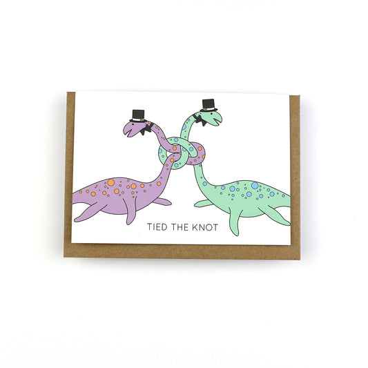 Tied The Knot Wedding Greeting Card - Same Sex - Men