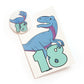 Number 18 Dinosaur Greeting card and badge