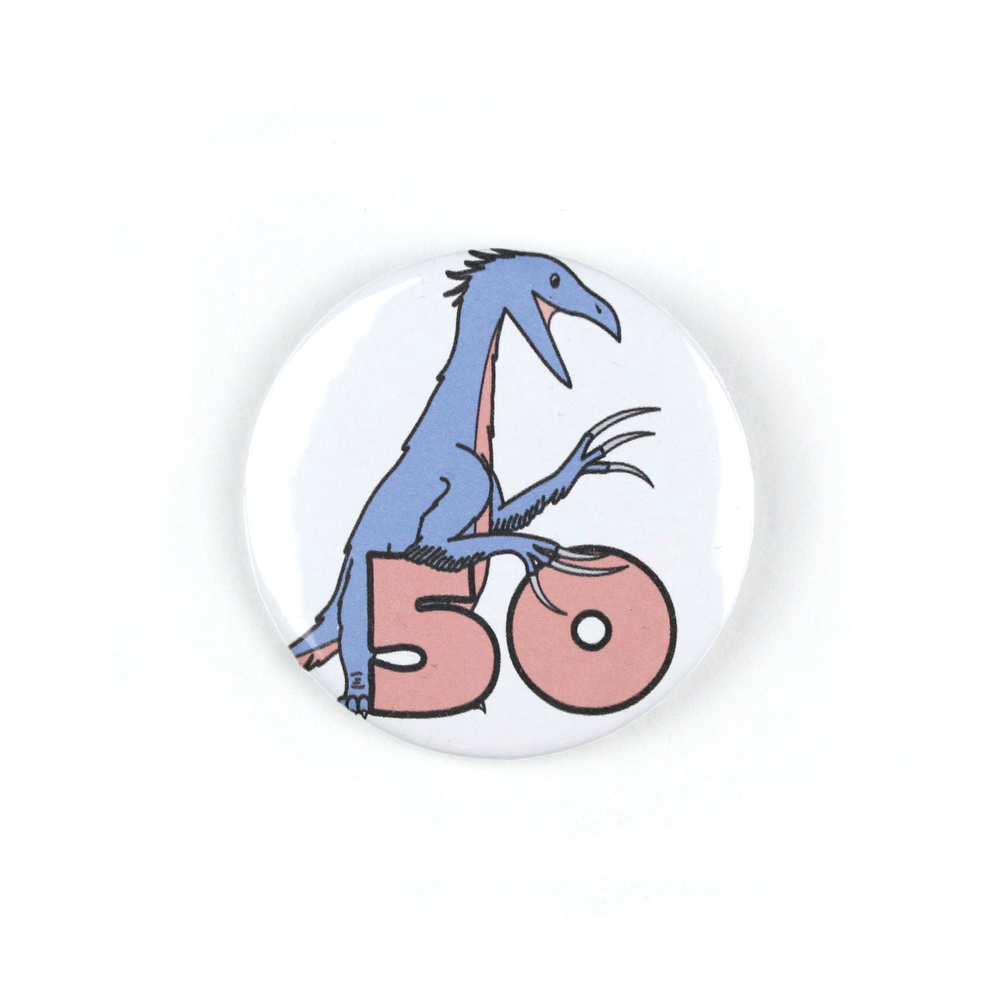 Number 50 Dinosaur Greeting badge