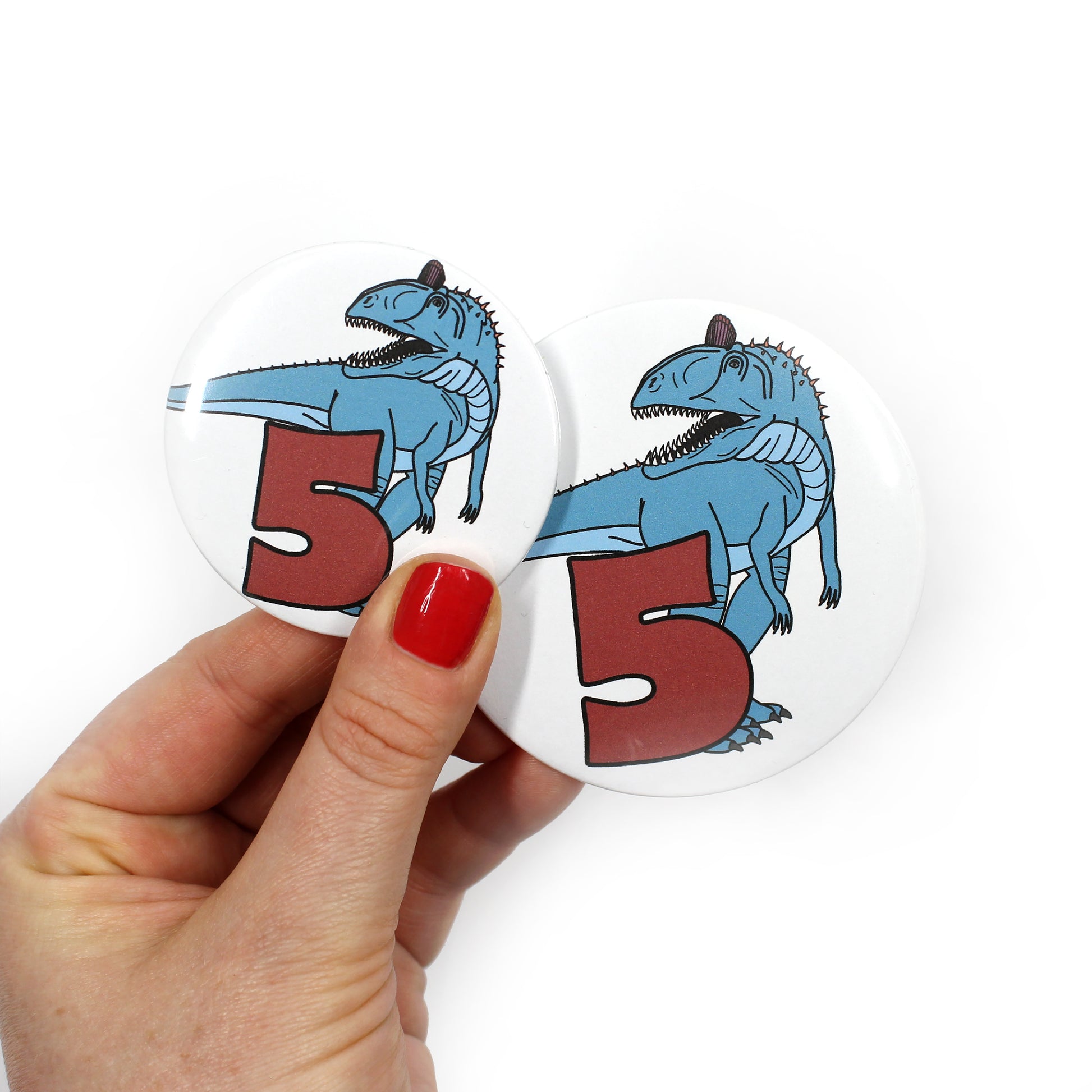 dinosaur number 5 badges