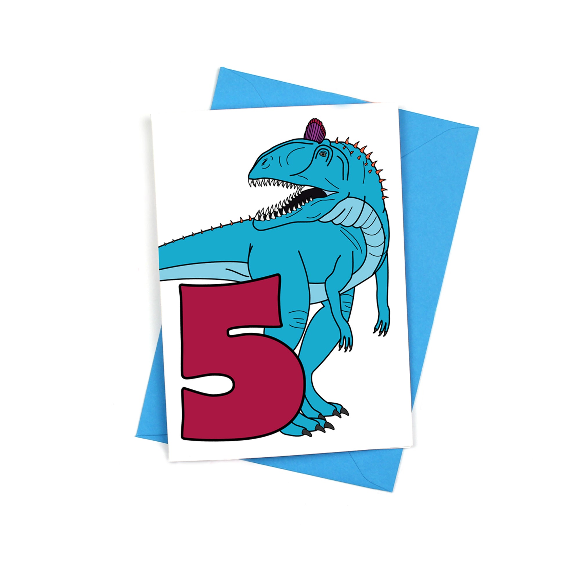dinosaur number 5 card
