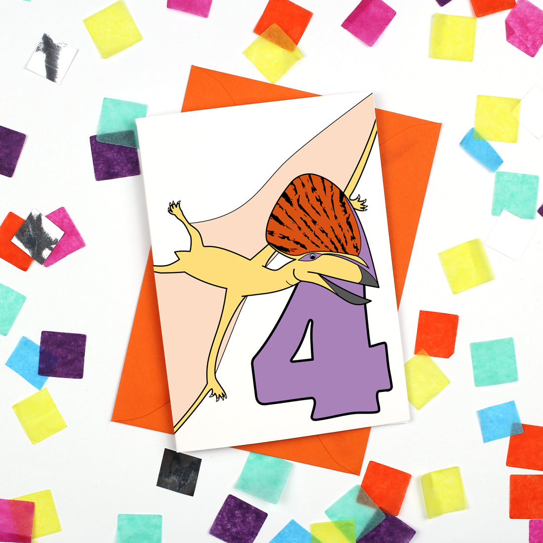 dinosaur number 4 card