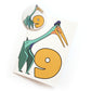 Number 9 Dinosaur Greeting card and badge