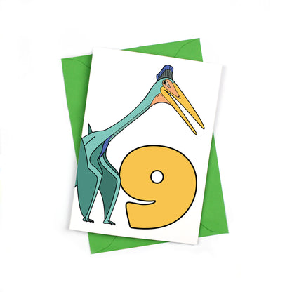 Number 9 Dinosaur Greeting card