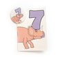 Number 07 Dinosaur Greeting Card and Badge