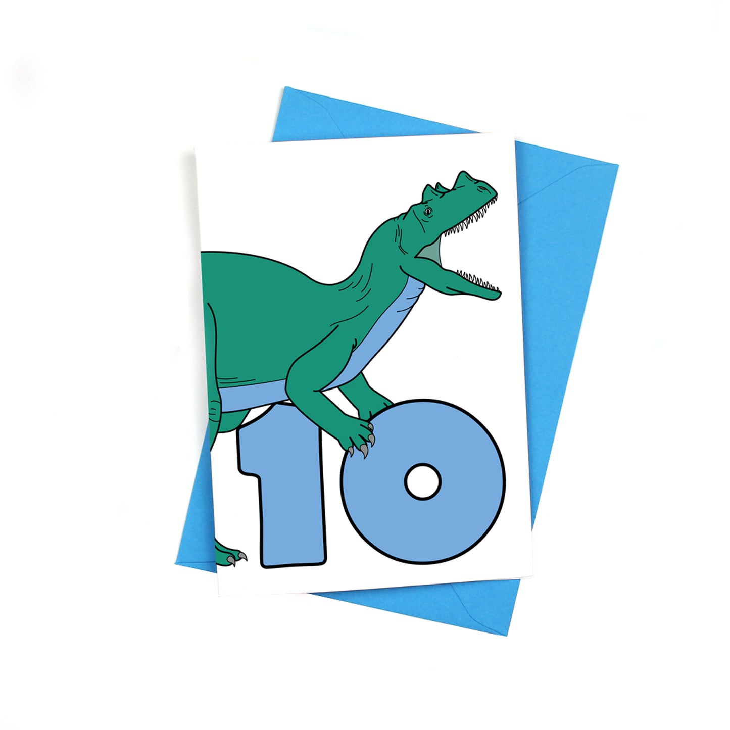 Number 10 Dinosaur Greeting card