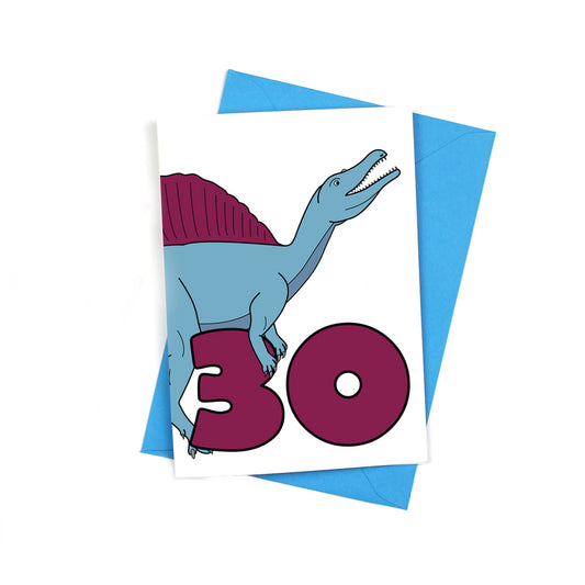 Number 30 Dinosaur Greeting card 