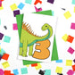 dinosaur number 3 card