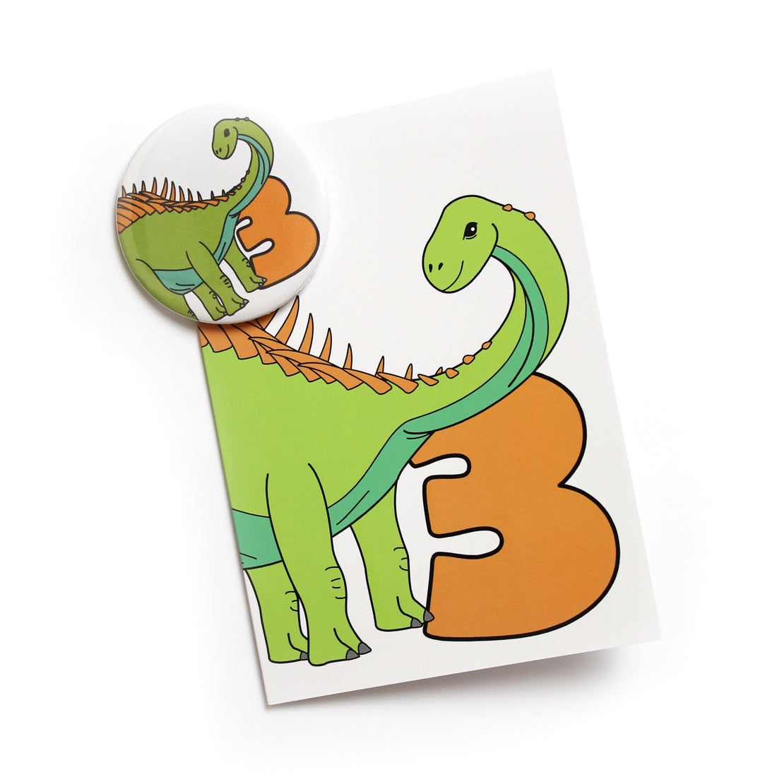 dinosaur number 3 card and badge