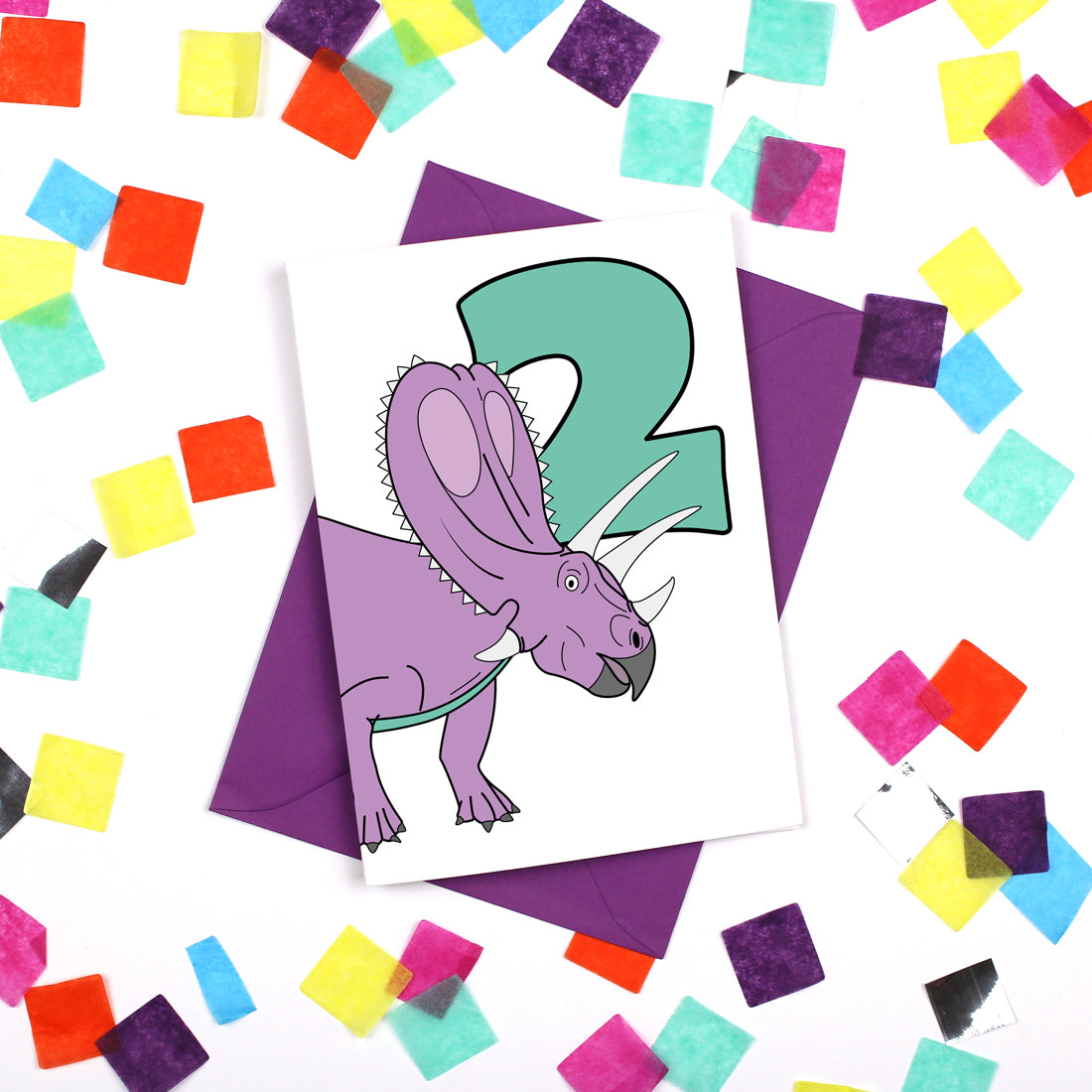 dinosaur number 2 card