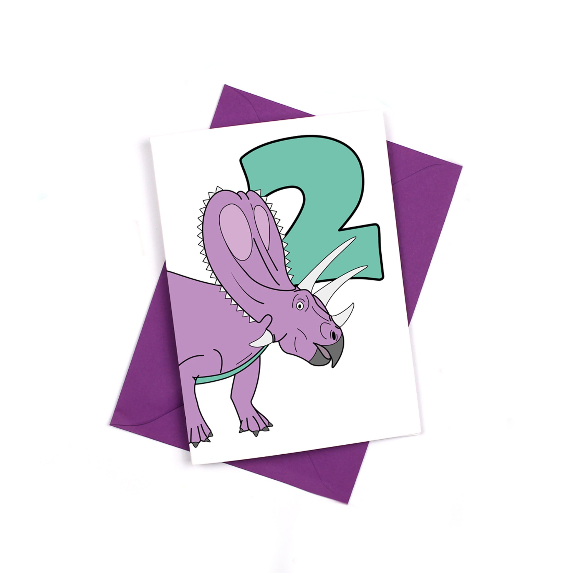dinosaur number 2 card