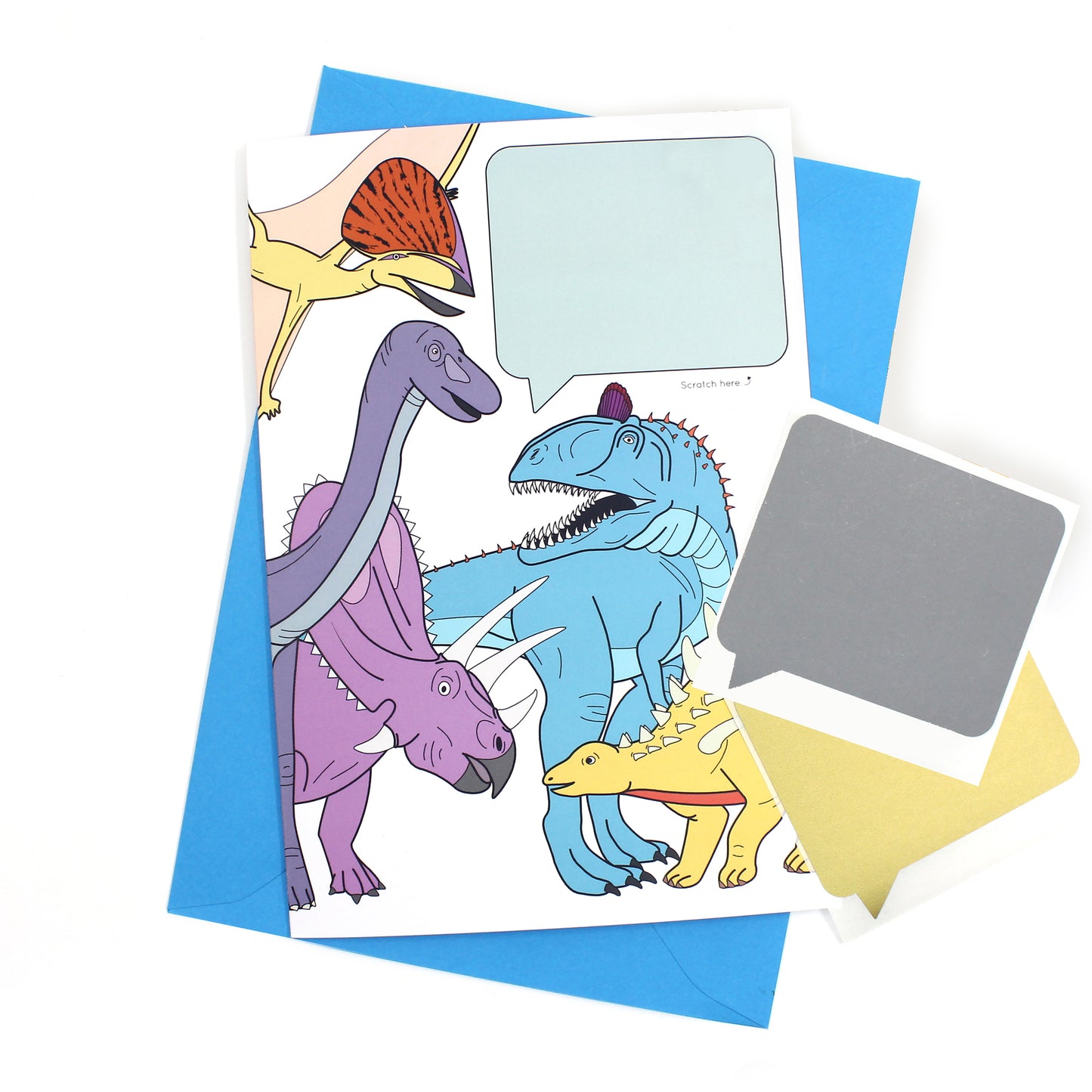 dinosaur speech bubble scratch card