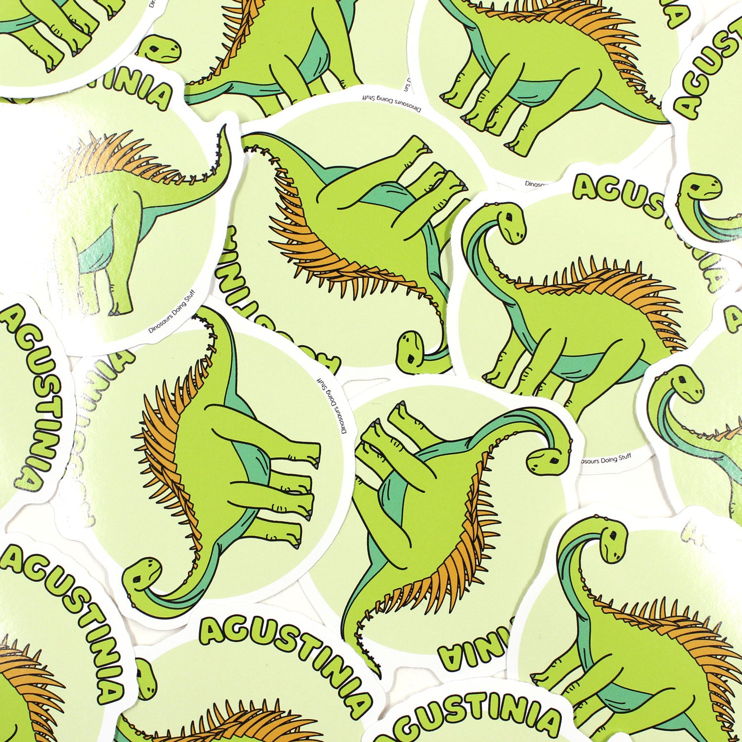 scattered Agustinia dinosaur stickers