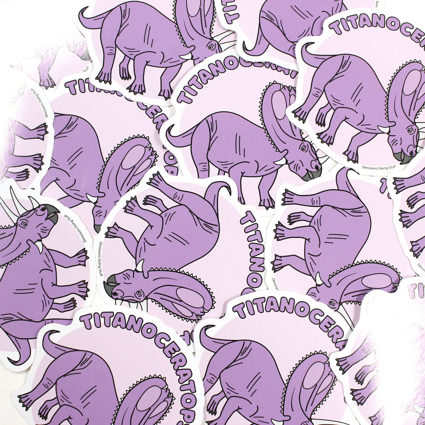 scattered Titanoceratops dinosaur stickers 